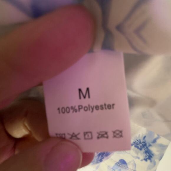 Women's Blue Floral Long Sleeve Top Size M - Picture 3 of 5